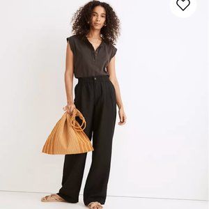 Madewell  LINEN-BLEND PULL-ON HIGH-RISE STRAIGHT PANTS (xxs)